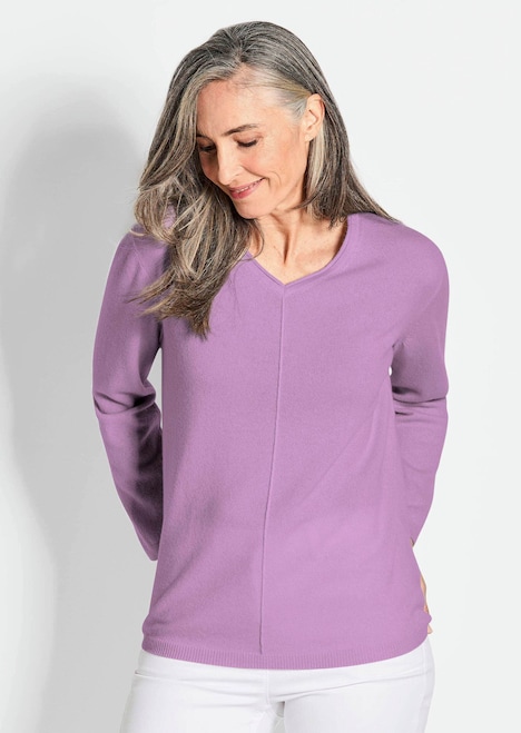 Kaschmirpullover mit V-Ausschnitt