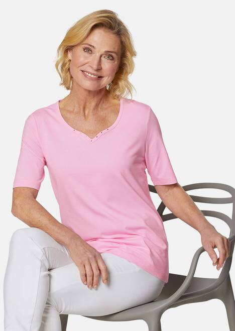 Halbarm Basic-Shirt aus Baumwolle