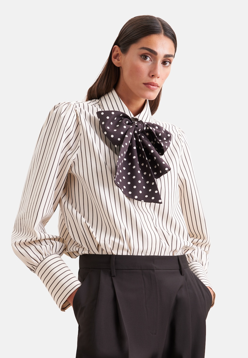 Damen Ausgestellte Bluse - Geometrische Muster