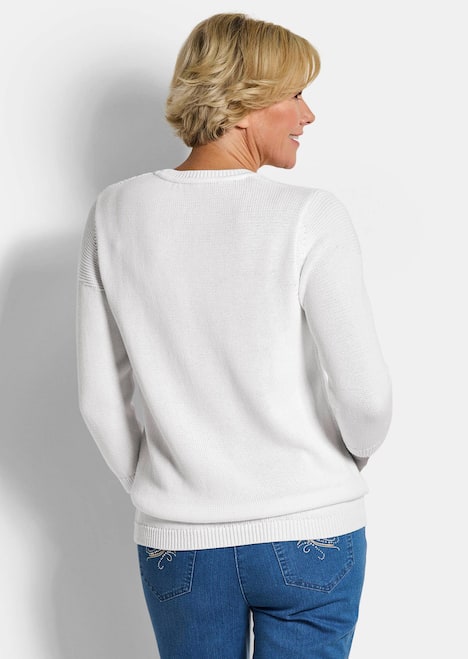 Baumwollpullover mit Struktur