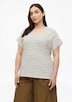 Gestreiftes Jersey-T-Shirt mit V-Ausschnitt