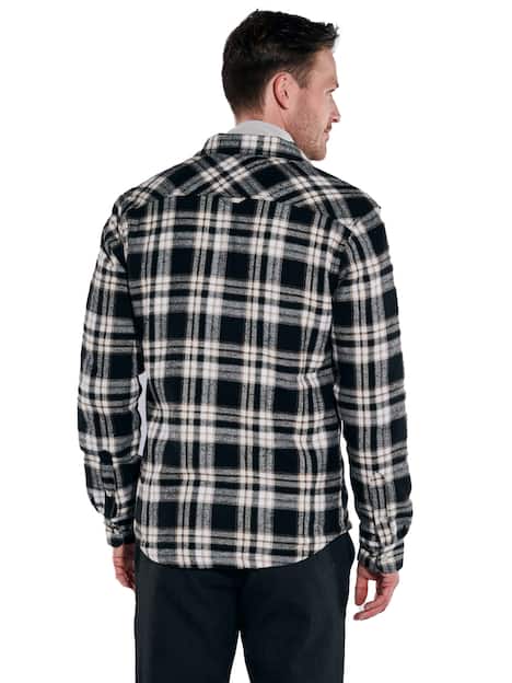 engbers Herren Overshirt kariert , Schwarz