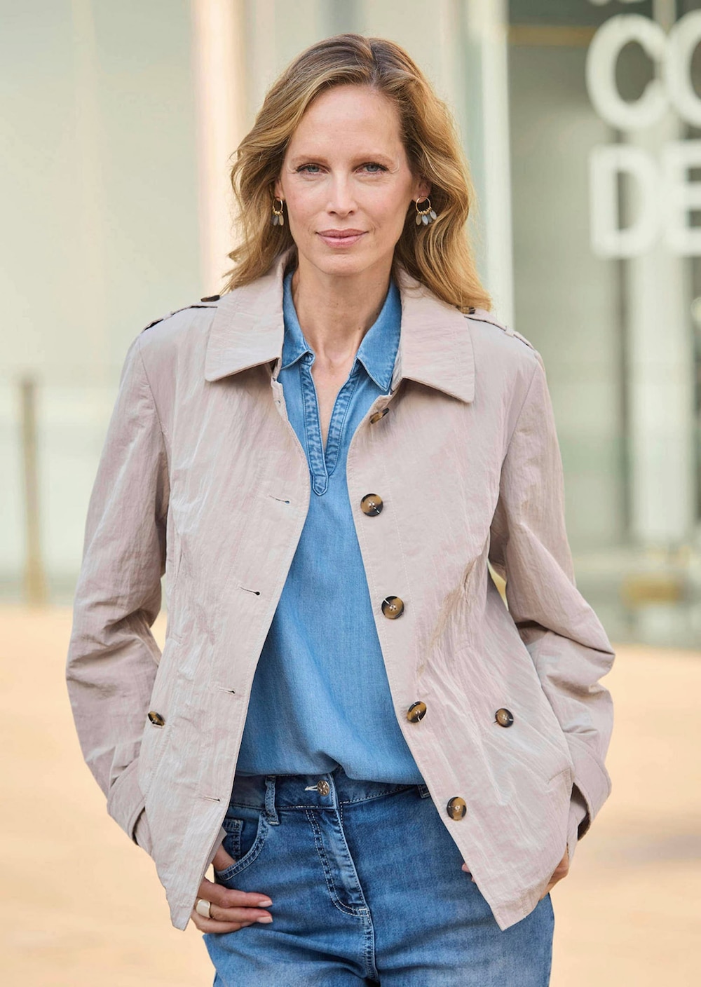 Übergangsjacke mit Crash-Optik