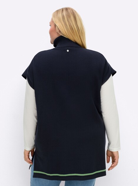 Pullunder Überschnittener Arm Jersey Uni Rollkragen