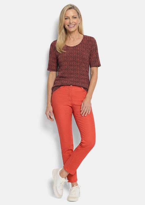 Viskoseshirt mit geometrischem Minimal Print
