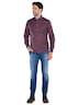 Herren Hemd langarm , Bordeaux