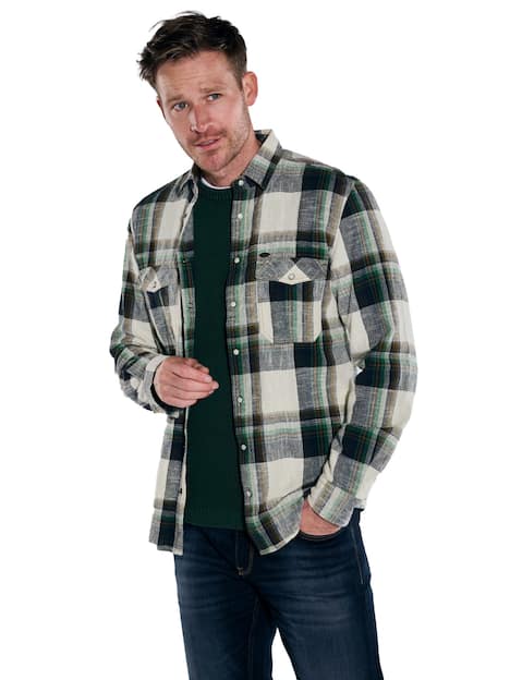 engbers Herren Langarm-Hemd kariert , Gruen