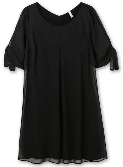 Midikleid 3/4-Arm Uni Ohne Kragen