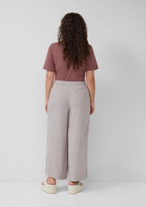 Wide Leg-Hose aus Leinenmix