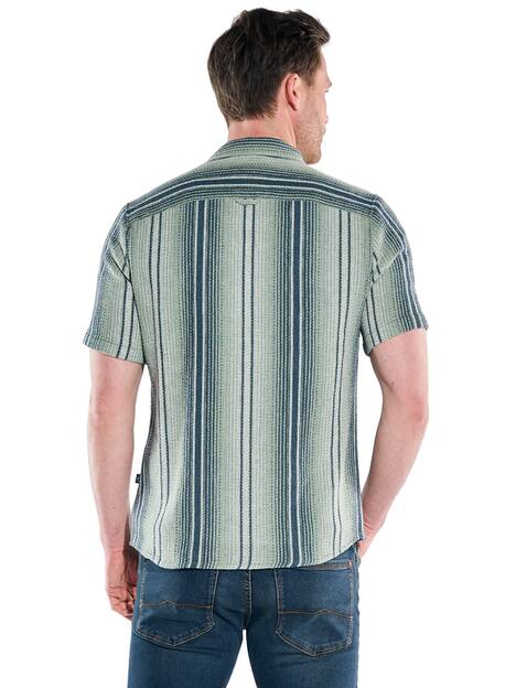 engbers Herren Kurzarm-Overshirt in Strickoptik , Gruen