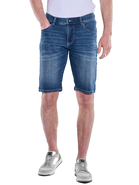 Herren Jeans-Shorts regular , Mittelblau