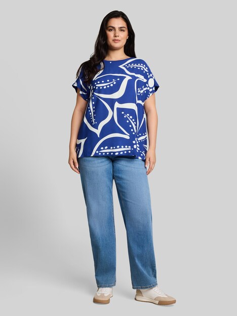 T-Shirt im Material-Mix