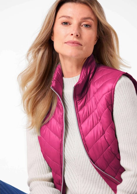 GOLDNER Gewatteerde bodywarmer Figuurvriendelijk vest met lichte wattering