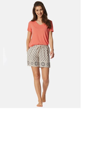 Schiesser Damen Pyjamashorts Mix & Relax Web - grau-jaspe