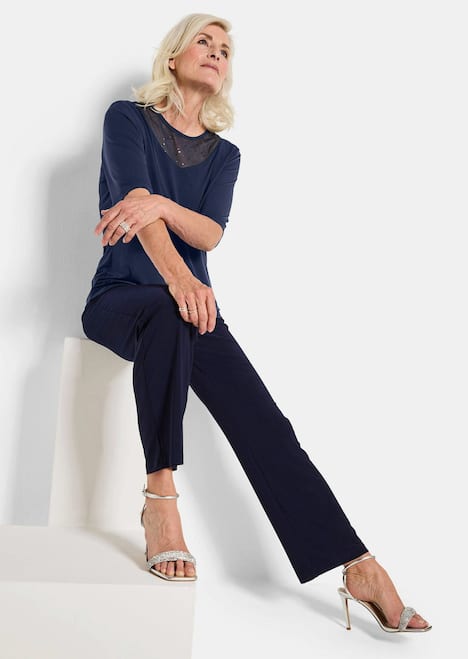 GOLDNER Shirt Jersey shirt met een meshinzet