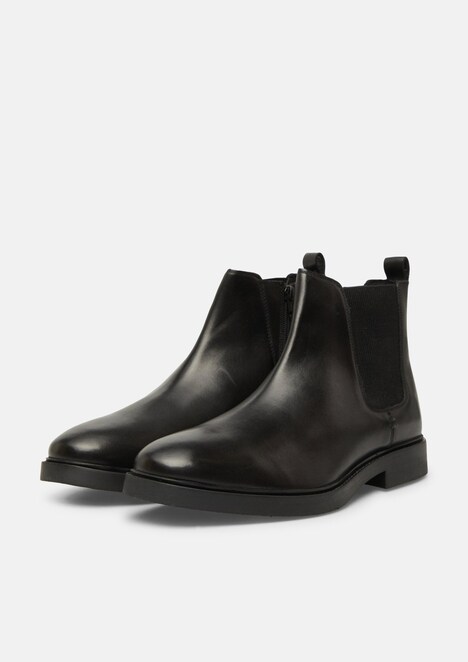 Chelsea Boots aus Leder mit elastischem Einsatz