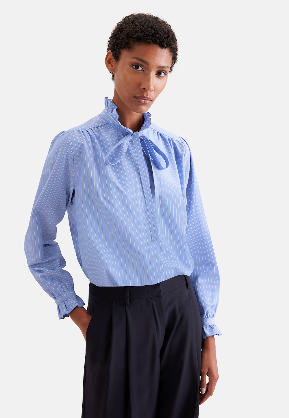 Damen Ausgestellte Bluse - Gestreift