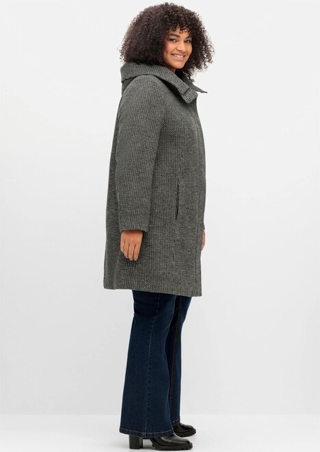 Kurzmantel Uni Stehkragen