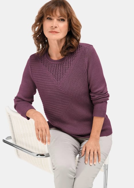 Baumwoll-Pullover in Rippenstruktur