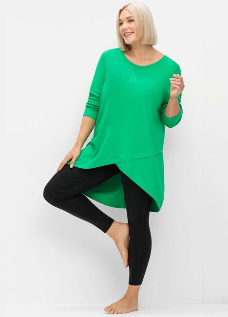 Longshirt Langarm Uni Ohne Kragen