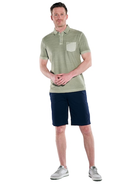 Herren Polo-Shirt meliert , Oliv