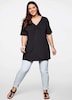 Longshirt Kurzarm Uni Ohne Kragen