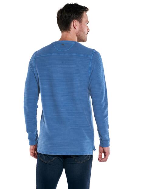 engbers Herren Langarm-Shirt gestreift , Indigoblau