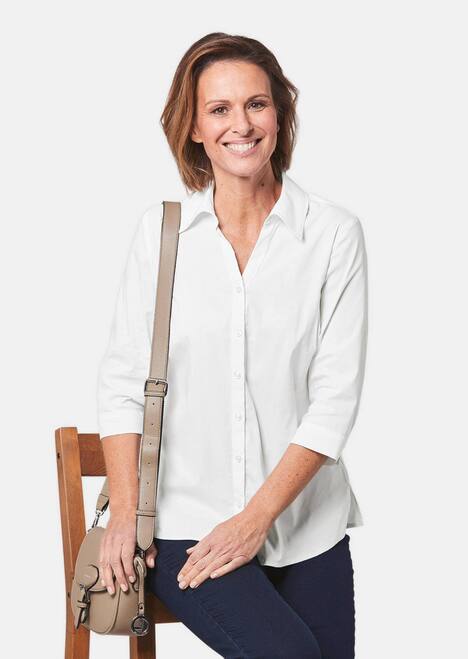 Stretchbequeme Bluse mit Baumwolle