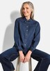 GOLDNER Denim overhemdblouse Jeansoverhemd van katoen-stretch