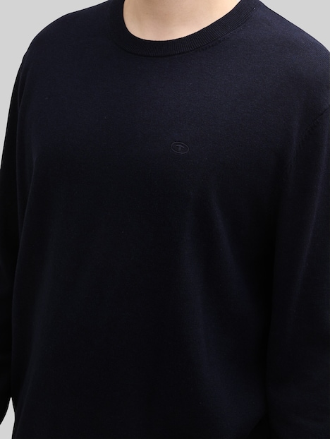 Strickpullover mit Logo Stickerei