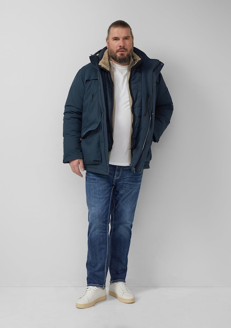Wasserabweisender Parka mit abnehmbarer Kapuze und Fake-Fur-Futter