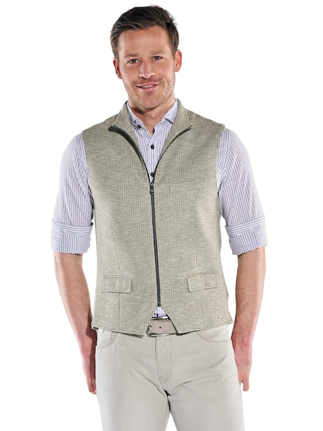 Herren Sakko-Weste in Waffel-Optik made in Europe , Khaki