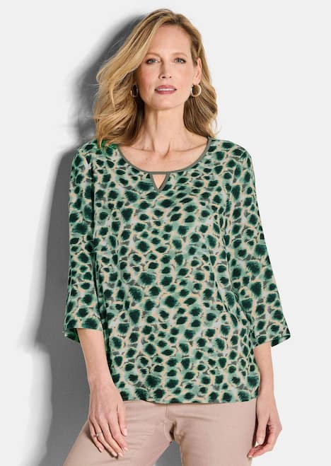 Elegante Viskosebluse mit Leo-Muster