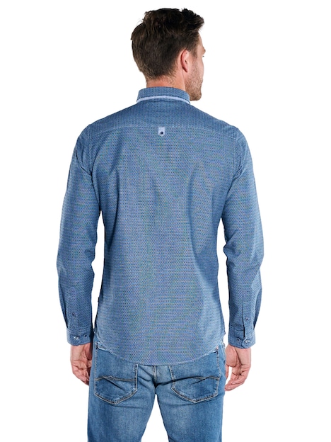Herren Hemd uni , Saphirblau