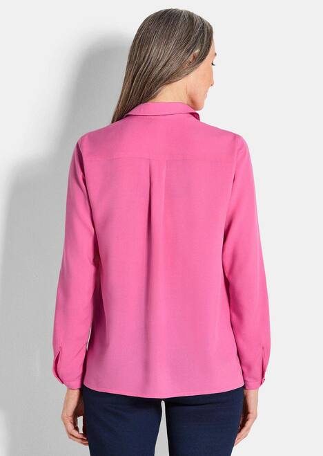 Zeitlose Viskosebluse mit Hemdkragen