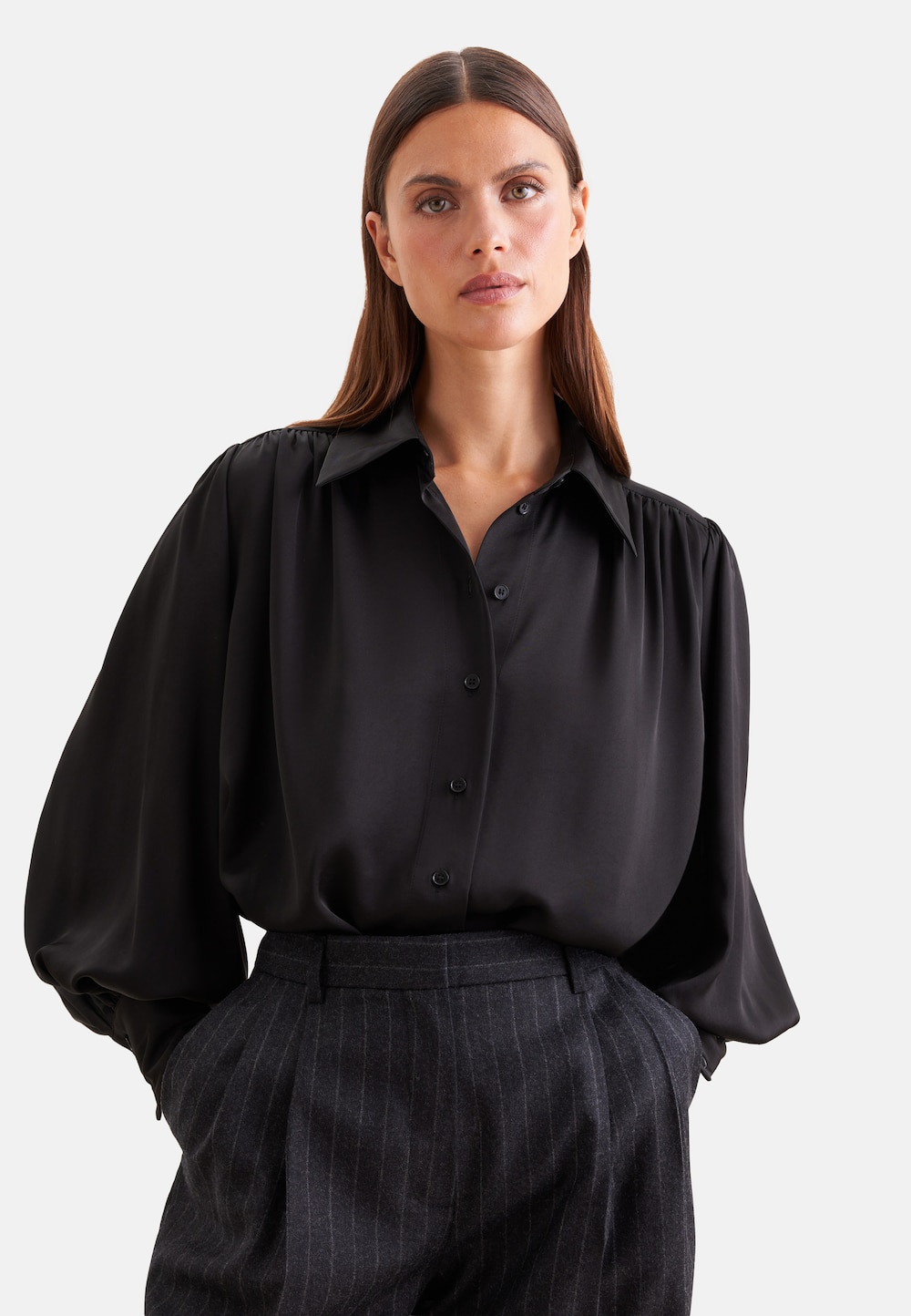 Damen Ausgestellte Bluse - Uni