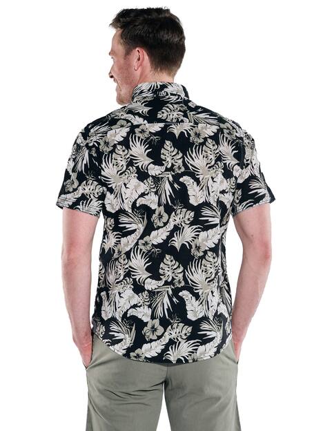 engbers Herren Kurzarm-Hemd gemustert , Oliv