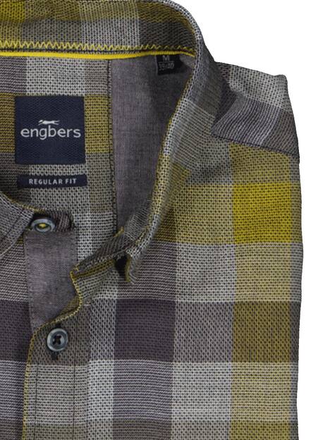 engbers Herren Langarm-Hemd kariert , Safrangelb