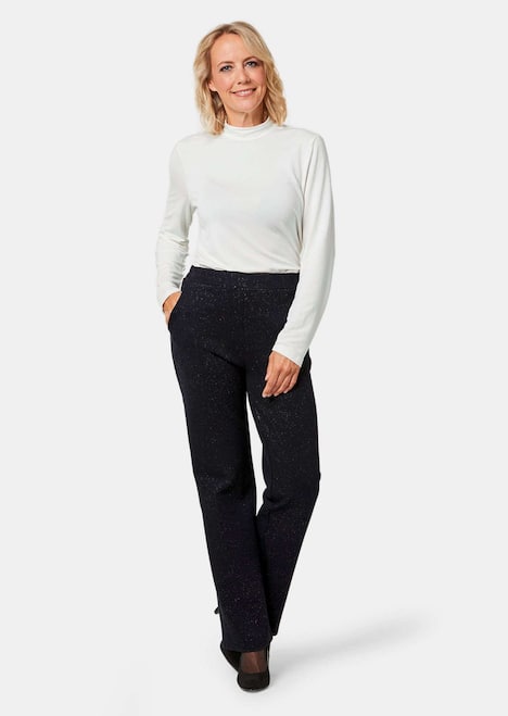 GOLDNER Jersey broek Comfortabel elastische broek met glitter