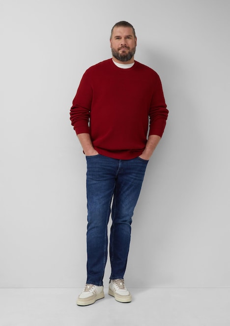 Strukturmix-Pullover aus reiner Baumwolle