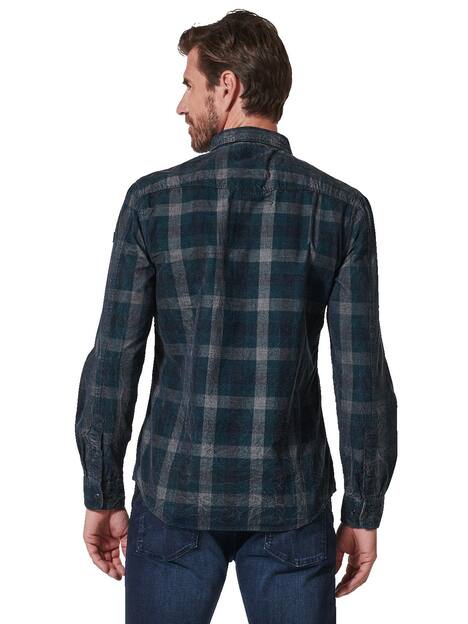 engbers Herren Langarm-Hemd kariert , Petrolgruen