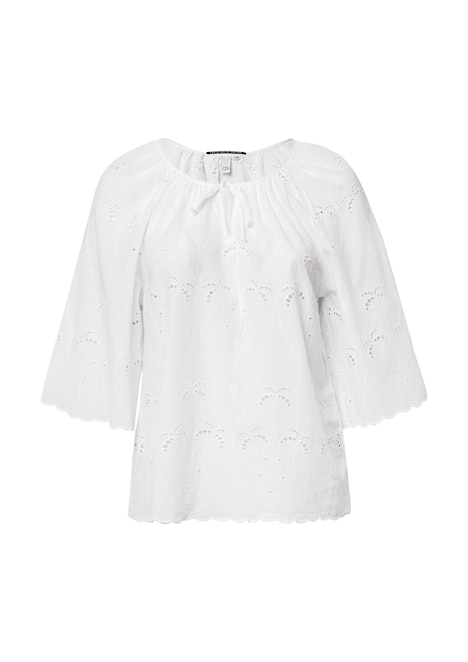 Bluse mit Lochspitzen-Details