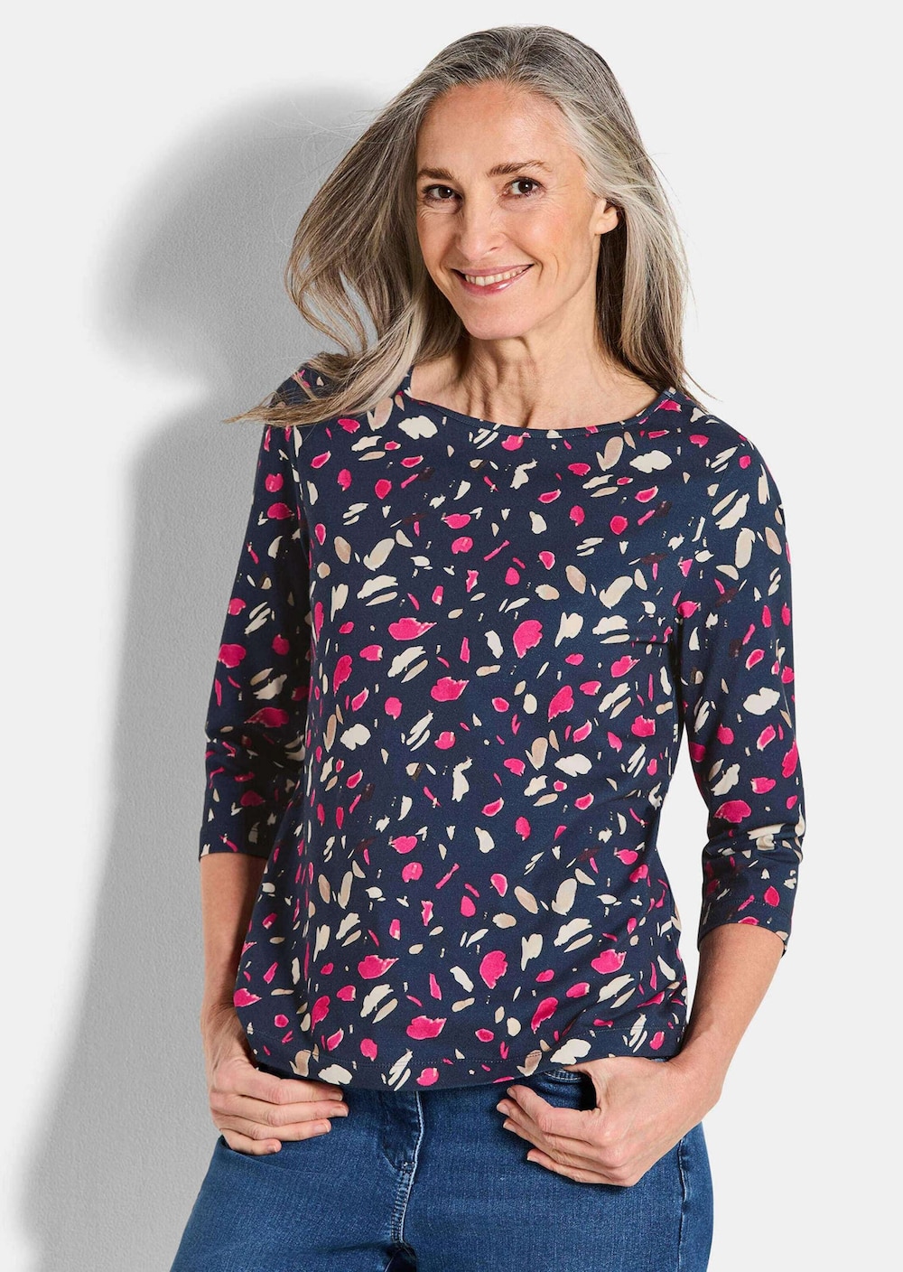 Florales Jerseyshirt, Paisley-Muster