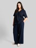 Crinkle Bluse mit V-Ausschnitt