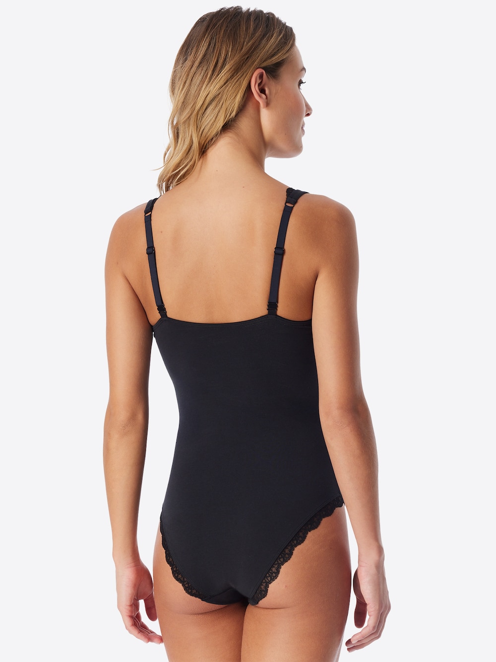 Schiesser Damen Body Unique Cotton schwarz