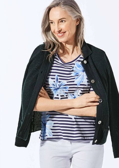 Strickjacke mit Polokragen