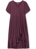 Jerseykleid Kurzarm Uni Ohne Kragen