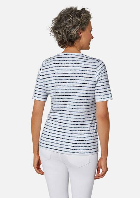 GOLDNER Gedessineerd shirt Gestreept shirt met spannend motief