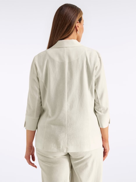 Leinen-Blazer 3/4-Arm Reverskragen