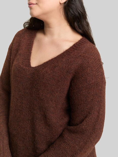Loose Fit Strickpullover mit Wollanteil